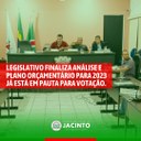Legislativo finaliza análise e Plano Orçamentário para 2023 já está em pauta para votação