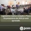 Legislativo realiza votação e Plano Orçamentário de 204 já está aprovado